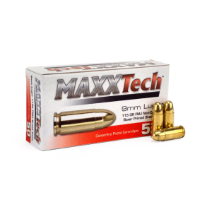 Maxxtech 9mm 115 Gr FMJ (Box)