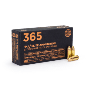 Sig Sauer 365 Elite Perf. 9mm Luger 115 Gr FMJ (Box)