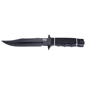 SOG Tech Bowie Black TiNi Kraton Handle Knife