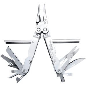 SOG PowerLock Multitool Polished Stainless Steel with Sheath