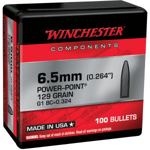 Winchester Power-point 6.5 Creedmoor 129 Gr Silvertip Bullets (100 Bullets)