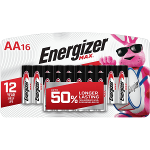 Energizer Max AA Alkaline 1.5 Volt Batteries  16 Pack