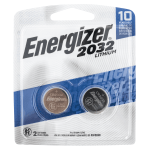 Energizer CR2032 Lithium Coin Cell 3 Volt Battery  2 Pack