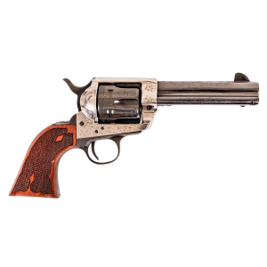 Cimarron Frontier 357 Magnum 4.75 Engraved Silver and Black Revolver