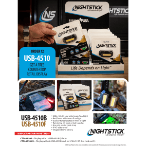 Nightstick USB4510B MultiFlood Headlamp Counter Display Polymer Black