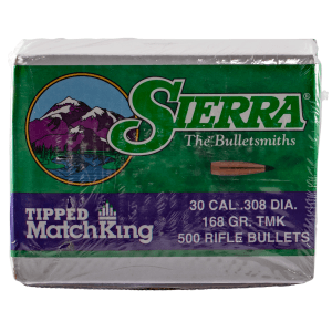 Sierra Bullets Tipped MatchKing 30 Caliber 168 Gr Tipped MatchKing (500 Count)