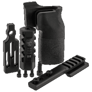 MasterPiece Arms 65PMRACCBUNDLE ACCBundle DN3 Muzzle Brake Vertical Grip V4 Spigot Mount Bag Rider For 6.5 Creedmoor MasterPiece Arms PMR