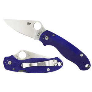 Spyderco C223GPDBL Para 3 2.95 Folding Plain Knife C223GPDBL