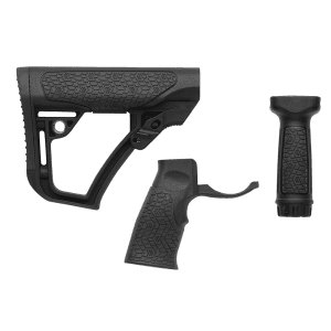 Daniel Defense 2810206145006 Collapsible Buttstock Pistol GripVertical Foregrip AR15 Black Polymer