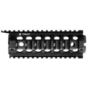 Troy Ind SRAIDIDD7BT00 Battle Rail DropIn Enhanced 7 6005AT6 Aluminum Black Anodized for M16 M4