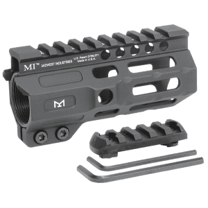 Midwest Industries MICRM45 Combat Black Hardcoat Anodized 6061T6 Aluminum 4.50 PicatinnyMLOK