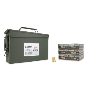 CCI Blazer Brass 9mm 115 Gr FMJ 300 Rounds in Heavy Duty Ammo Can (Bulk)