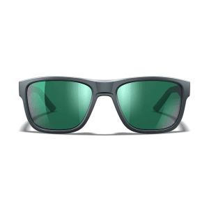 Wiley X Ovation Sunglasses Green Mirror Lens Dark Gray Frame
