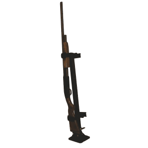 Rugged Gear Floor Mount Gun Rack Adjustable Black Metal