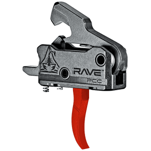 Rise Armament Rave PCC Curved Trigger Black/Red for Pistol Caliber Carbines