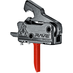 Rise Armament Rave Flat Single-Stage AR-9 Trigger for PCC  Black/Red Finish