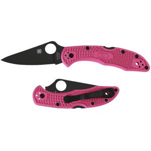 Spyderco Delica 4 Lightweight Pink Handle Black Blade