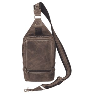 GTM Original Leather Shoulder Sling Backpack (Brown)