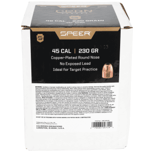 Speer Copper Plated .45 Cal 230gr Round Nose Projectiles 500ct