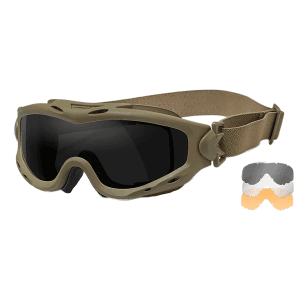 Wiley X Spear Goggles Smoke Gray/Clear/Light Rust Tan Frame