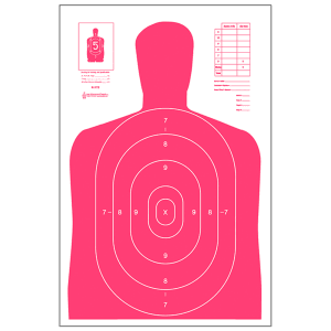 Action Target Fluorescent Silhouette Paper Targets 23x35  100 Count (Red/White)