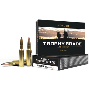 Nosler Trophy Grade 300 Rem SAUM 165 Gr Nosler Spitzer Partition (Box)