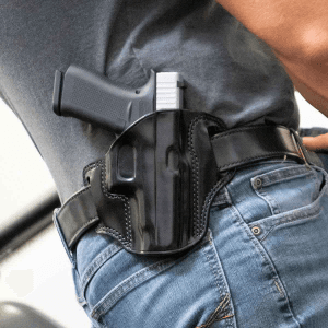 Galco Combat Master Black Leather Handgun Holster for Springfield Hellcat Pro CM876B