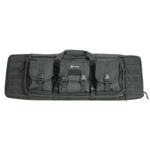 GPS Bags Black Double Rifle 600D Polyester Gun Case with Padding and Lockable Zipper DRC36