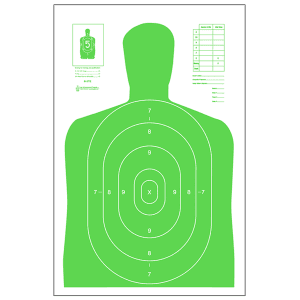 Action Target High Visibility Fluorescent Silhouette Targets 23x35  100 Count (Green/White)