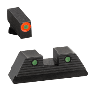 AmeriGlo Trooper Sight Set for Glock Green Tritium Orange Front