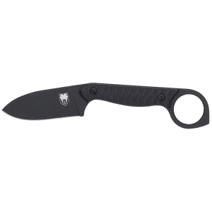 Cobra Tec Knives Wolfteeth Black EDC Knife with Ring Handle