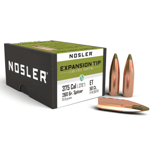 Nosler E-Tip 375Cal 260gr Lead-Free Spitzer Boat Tail 50ct