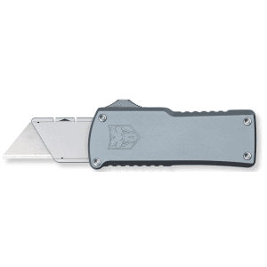 CobraTec Knives OTF Utility Knife Gray Aluminum Handle