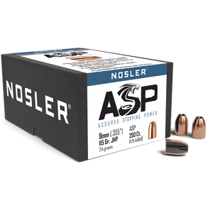 Nosler 9mm 115gr Jacketed Hollow Point 250/Box