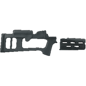 Advanced Technology MAK0100 Fiberforce Stock Package Fixed Thumbhole Black Synthetic Ventilated Handguard for AK47 Rifle