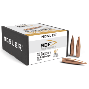 Nosler RDF 30 Caliber 210 Gr Hollow Point Boat Tail
