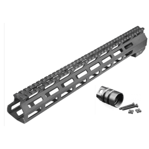 Aim Sports MTM13H308 AR Handguard 13.50 High MLOK Style Made of 6061T6 Aluminum with Black Anodized Finish for 308 Cal AR10