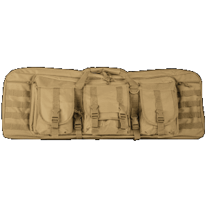 NcStar VISM Double Carbine PVC Nylon Case  Tan  36 with Heavy Duty Zipper and Lockable Padding CVDC2946T36
