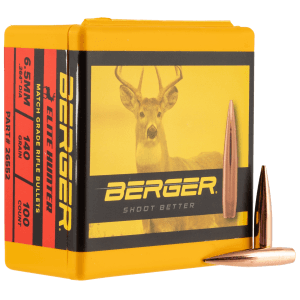 Berger 6.5mm 140gr Elite Hunter Boat Tail Projectiles 100ct