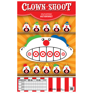 Action Target Clown-Shoot Paper Targets 23x35  100 Count (Multi-Color)