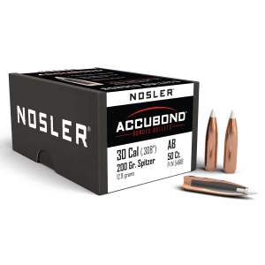 Nosler AccuBond 30 Cal 200gr Spitzer 50/Box
