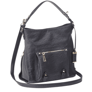 Bulldog Hobo Purse Black Leather Shoulder Handgun Purse Case BDP053