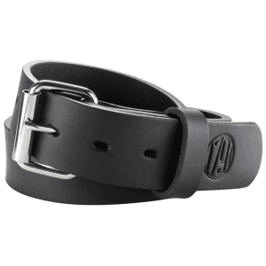 Stealth Black Leather Gun Belt 1.5 Wide Buckle Closure