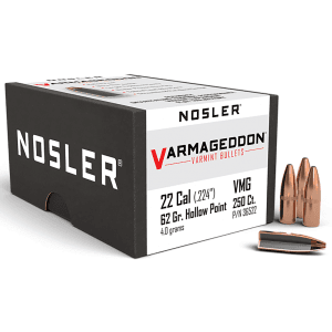 Nosler Varmageddon 22 Caliber 62 Gr Flat Base Hollow Point