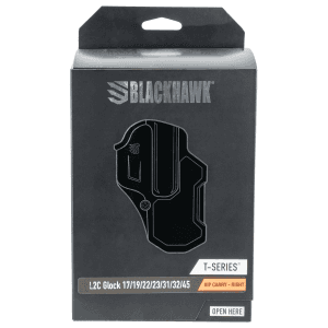 Blackhawk T-series Black Polymer Right Hand Belt Slide Pistol Holster For Glock 34 410700BKR