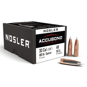 Nosler AccuBond 30 Cal 180gr Spitzer 50/Box