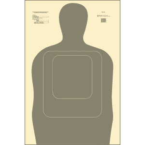 Action Target TQ-15 Silhouette 25yd Qualification Targets 24x25  100 Count (Gray/White)