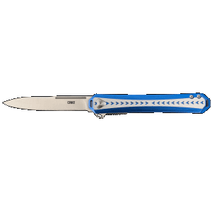 CRKT 6710 Stickler 3.38 Folding Knife (Aluminum Silver/Blue) 6710