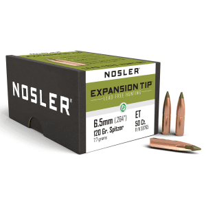 Nosler 6.5mm 120gr E-Tip Copper Spitzer 50/Box
