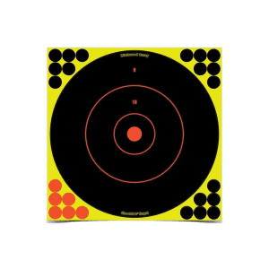 Birchwood Casey Shoot-N-C Reactive 12 Bullseye Paper Targets  50 Pack (Black/Yellow)